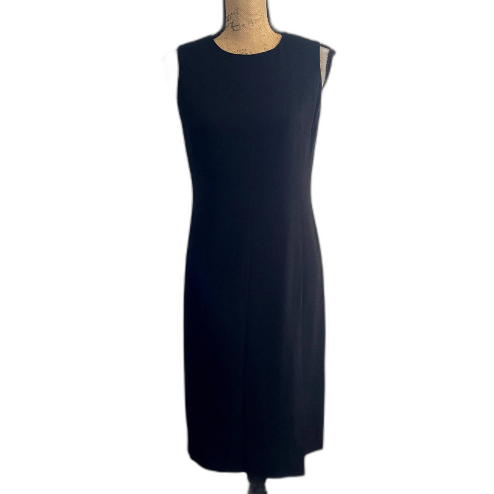 Lauren Ralph Lauren Black Sleeveless Sheath Dress Knee‎ Length LBD Chic Size 4